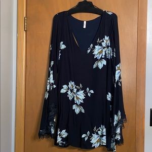 Free People Navy Floral Dress